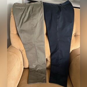 Set of 2 Brooks Brothers Advantage Chino-Stretch Pants Olive and Navy